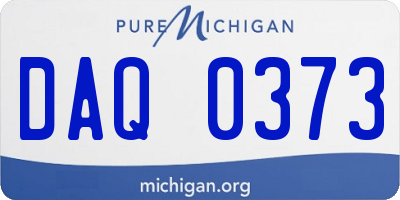 MI license plate DAQ0373