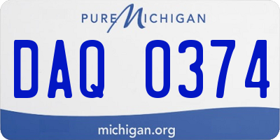 MI license plate DAQ0374