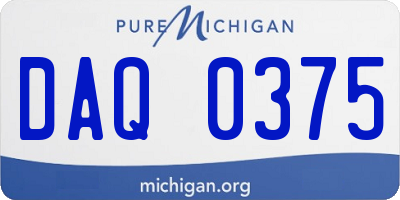 MI license plate DAQ0375