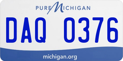 MI license plate DAQ0376