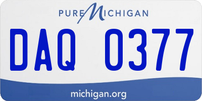 MI license plate DAQ0377