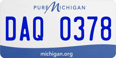 MI license plate DAQ0378