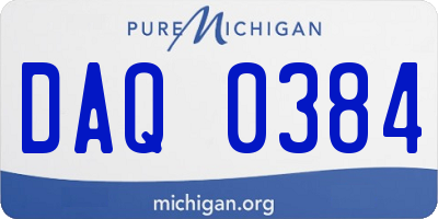 MI license plate DAQ0384
