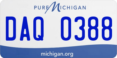 MI license plate DAQ0388