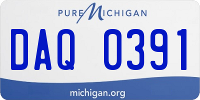 MI license plate DAQ0391