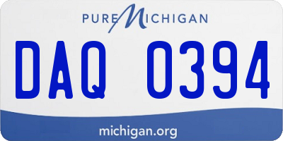 MI license plate DAQ0394