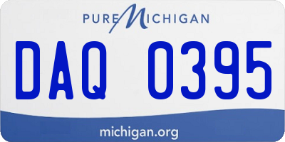 MI license plate DAQ0395