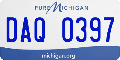 MI license plate DAQ0397