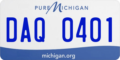 MI license plate DAQ0401