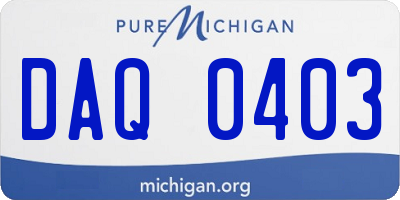 MI license plate DAQ0403