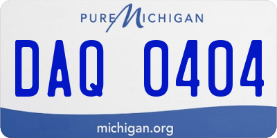 MI license plate DAQ0404