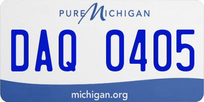 MI license plate DAQ0405