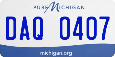 MI license plate DAQ0407
