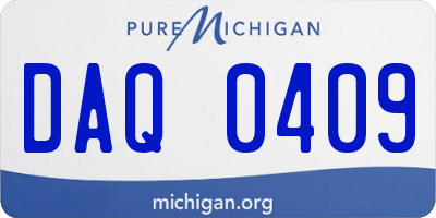 MI license plate DAQ0409