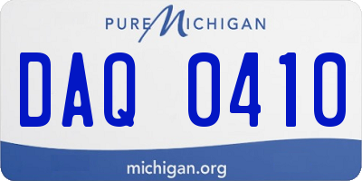 MI license plate DAQ0410