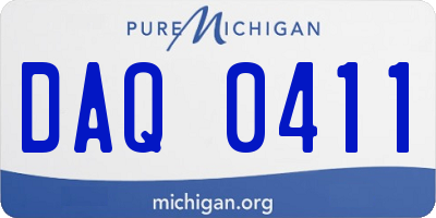 MI license plate DAQ0411