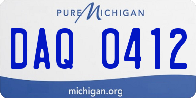 MI license plate DAQ0412