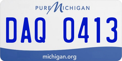 MI license plate DAQ0413