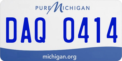 MI license plate DAQ0414