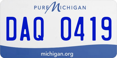 MI license plate DAQ0419
