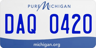 MI license plate DAQ0420