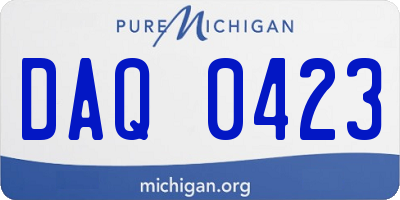 MI license plate DAQ0423