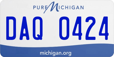 MI license plate DAQ0424