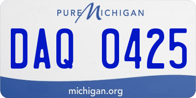MI license plate DAQ0425