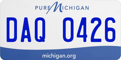 MI license plate DAQ0426