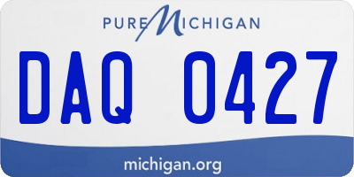 MI license plate DAQ0427