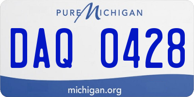 MI license plate DAQ0428