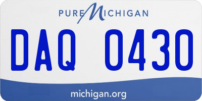 MI license plate DAQ0430