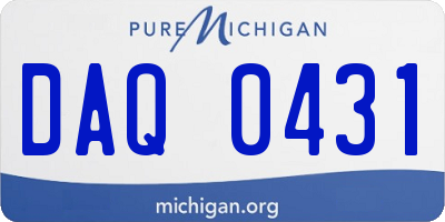 MI license plate DAQ0431