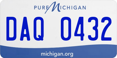 MI license plate DAQ0432