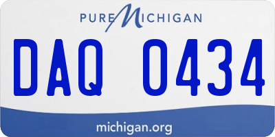 MI license plate DAQ0434