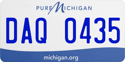 MI license plate DAQ0435