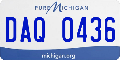 MI license plate DAQ0436