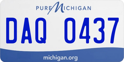 MI license plate DAQ0437