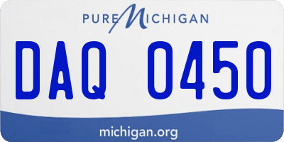 MI license plate DAQ0450
