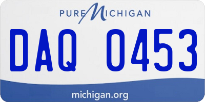 MI license plate DAQ0453