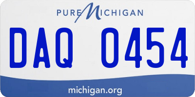 MI license plate DAQ0454