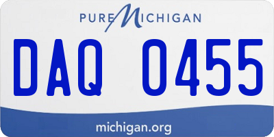 MI license plate DAQ0455