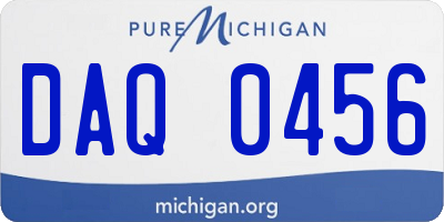 MI license plate DAQ0456