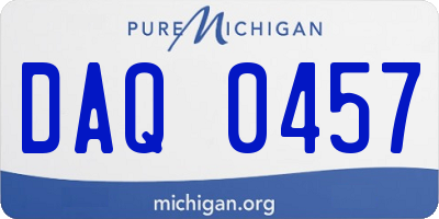 MI license plate DAQ0457
