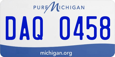 MI license plate DAQ0458