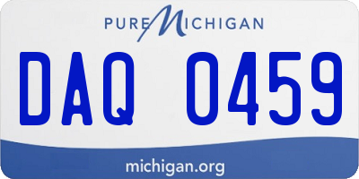 MI license plate DAQ0459