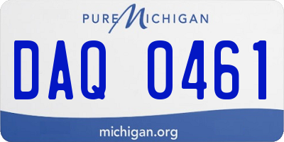 MI license plate DAQ0461