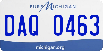 MI license plate DAQ0463
