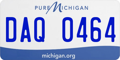 MI license plate DAQ0464