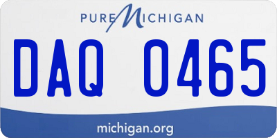 MI license plate DAQ0465